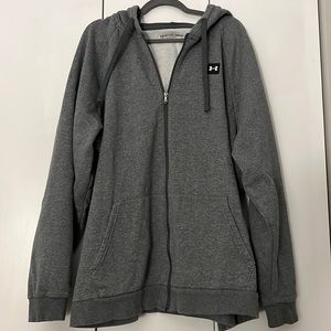 Mens XXL Tall under armour grey zip up hoodie